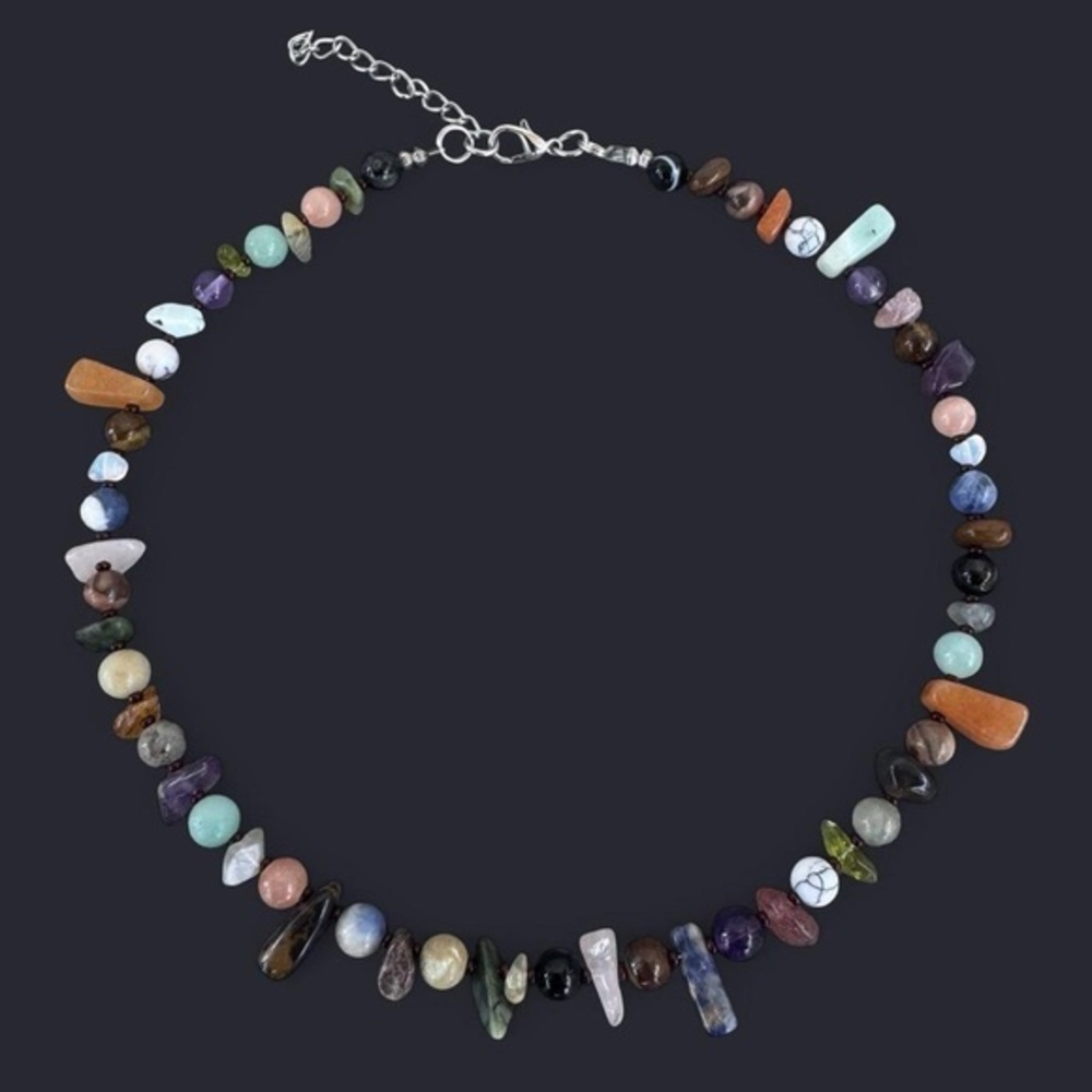 Mixed Stone Bead Necklace